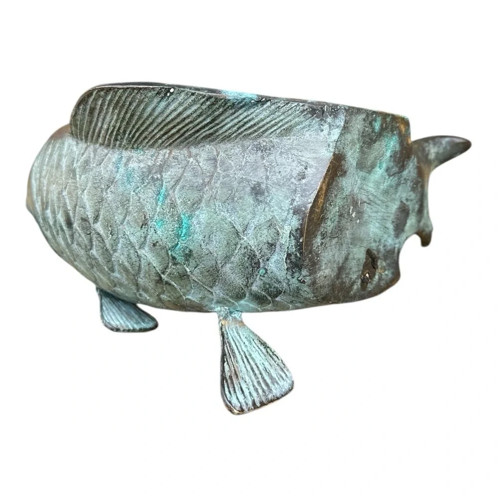 Vintage Decorative metal koi Fish Sculpture